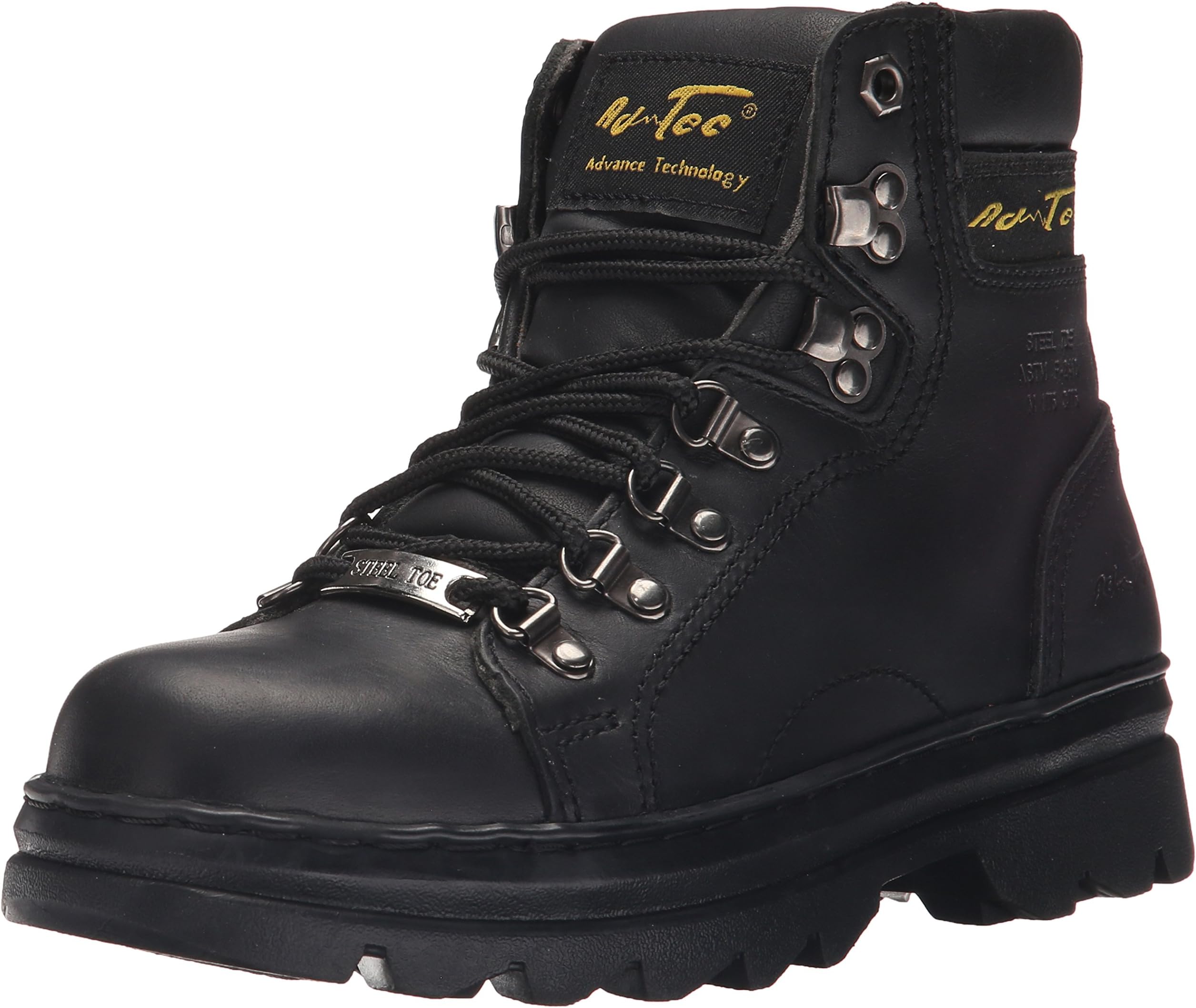Ad Tec Women's 6" Steel Toe Work Boot Black-W womens Work Boot