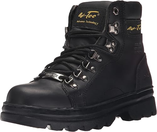 Ad Tec womens Women's 6" Steel Toe Black-w Work Boot, Black, 10 US
