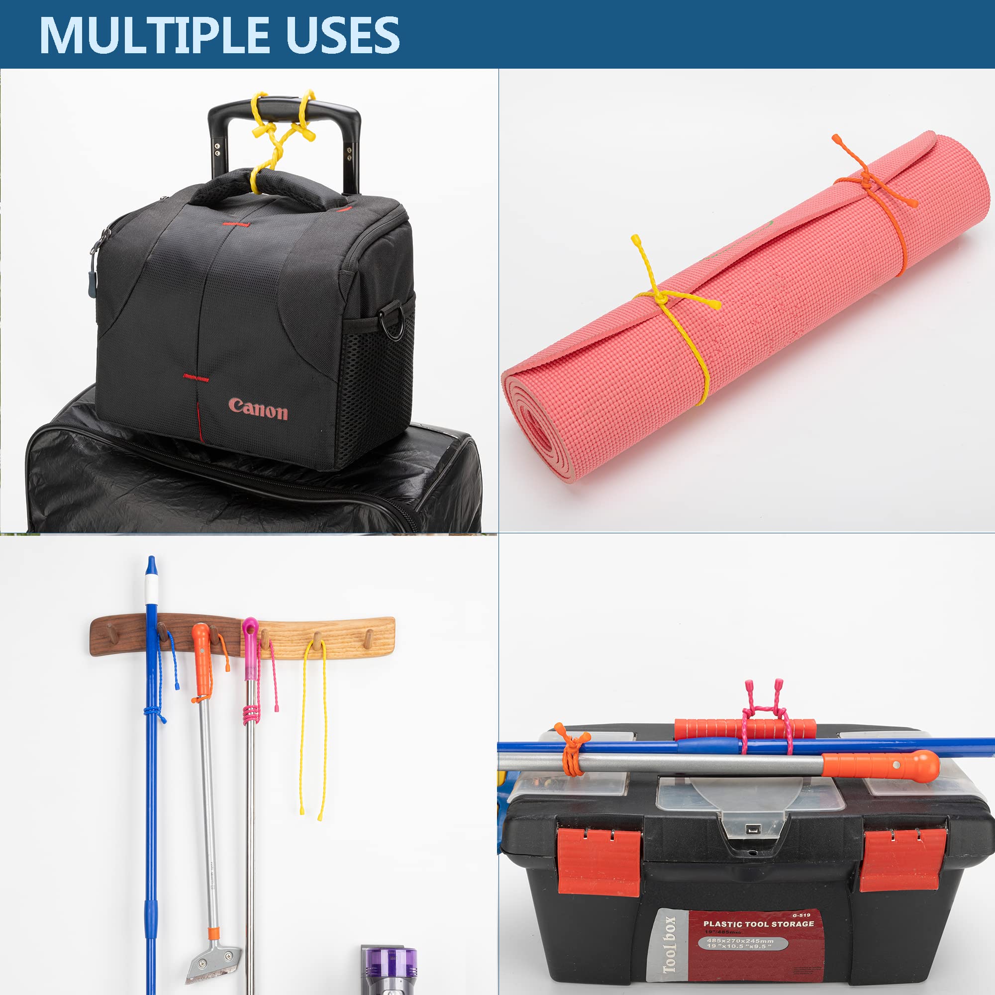 20 fascette per cavi in silicone riutilizzabili in acciaio con nucleo in silicone, per raggruppare e organizzare, per interni ed esterni, 4 colori