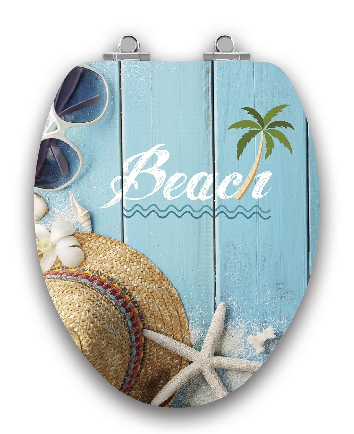 TOPSEAT Art of Acryl Elongated Toilet Seat w/Slow Close Chromed Metal