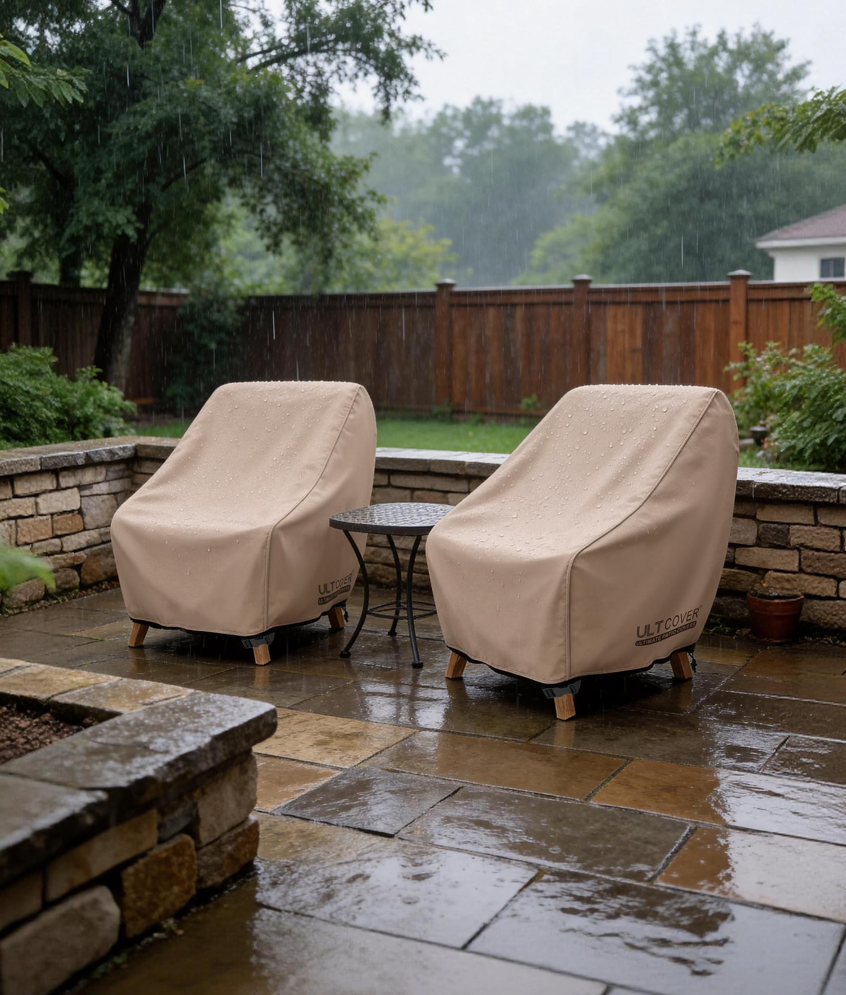 ULTCOVER Adirondack Lot de 4 housses de chaise imperméables pour chaise d'extérieur mesurant jusqu'à 81 x 89 x 91 cm