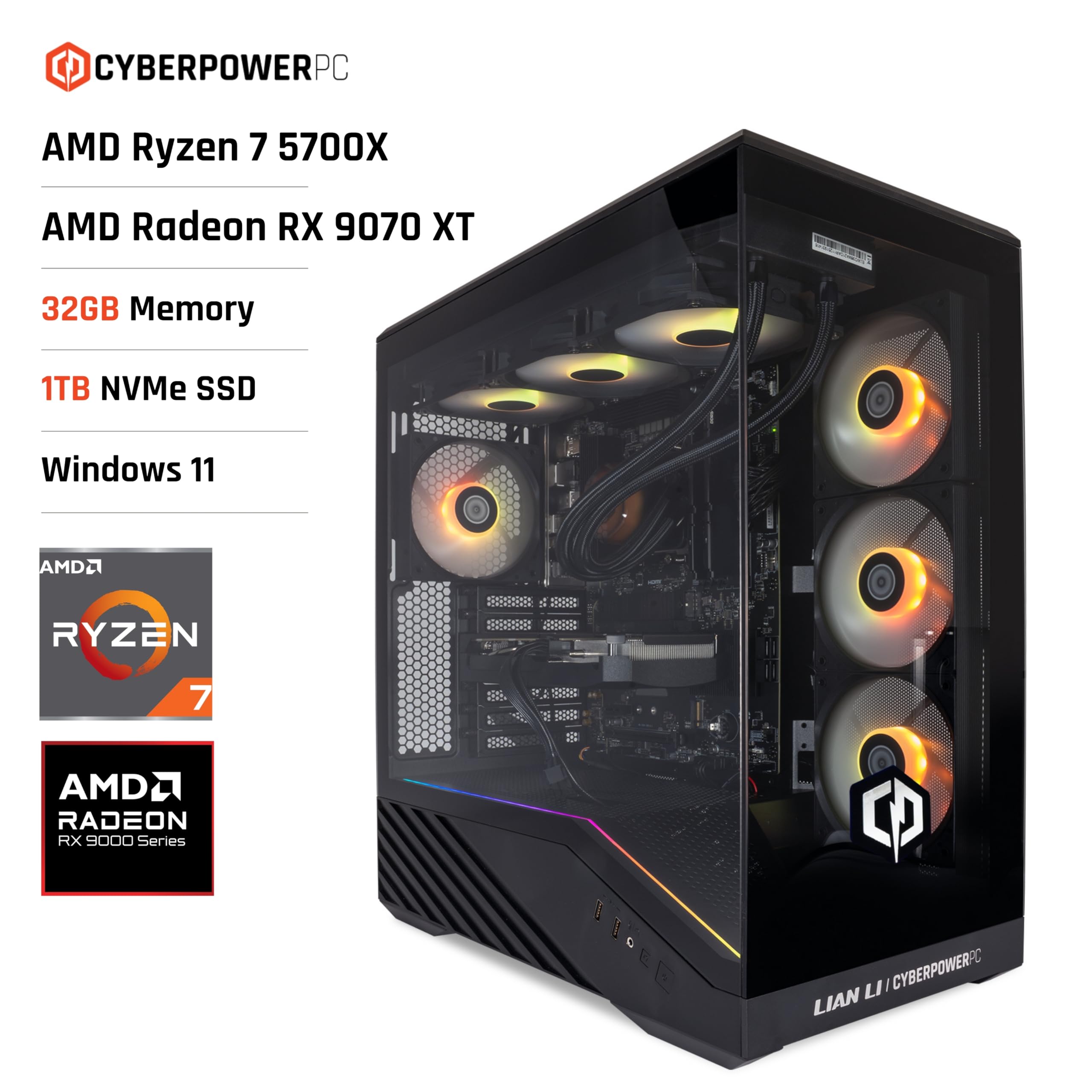 CyberpowerPC Luxe Gaming PC AMD Ryzen 7 5700X - Dettaglio