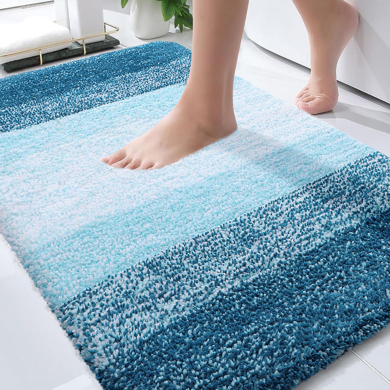 OLANLY Bathroom Rugs Mat 30x20, Extra Soft Absorbent Microfiber Bath Rugs, Rubber Backing, Quick Dry, Washable Bath Mats for Bathroom Floor, Tub and