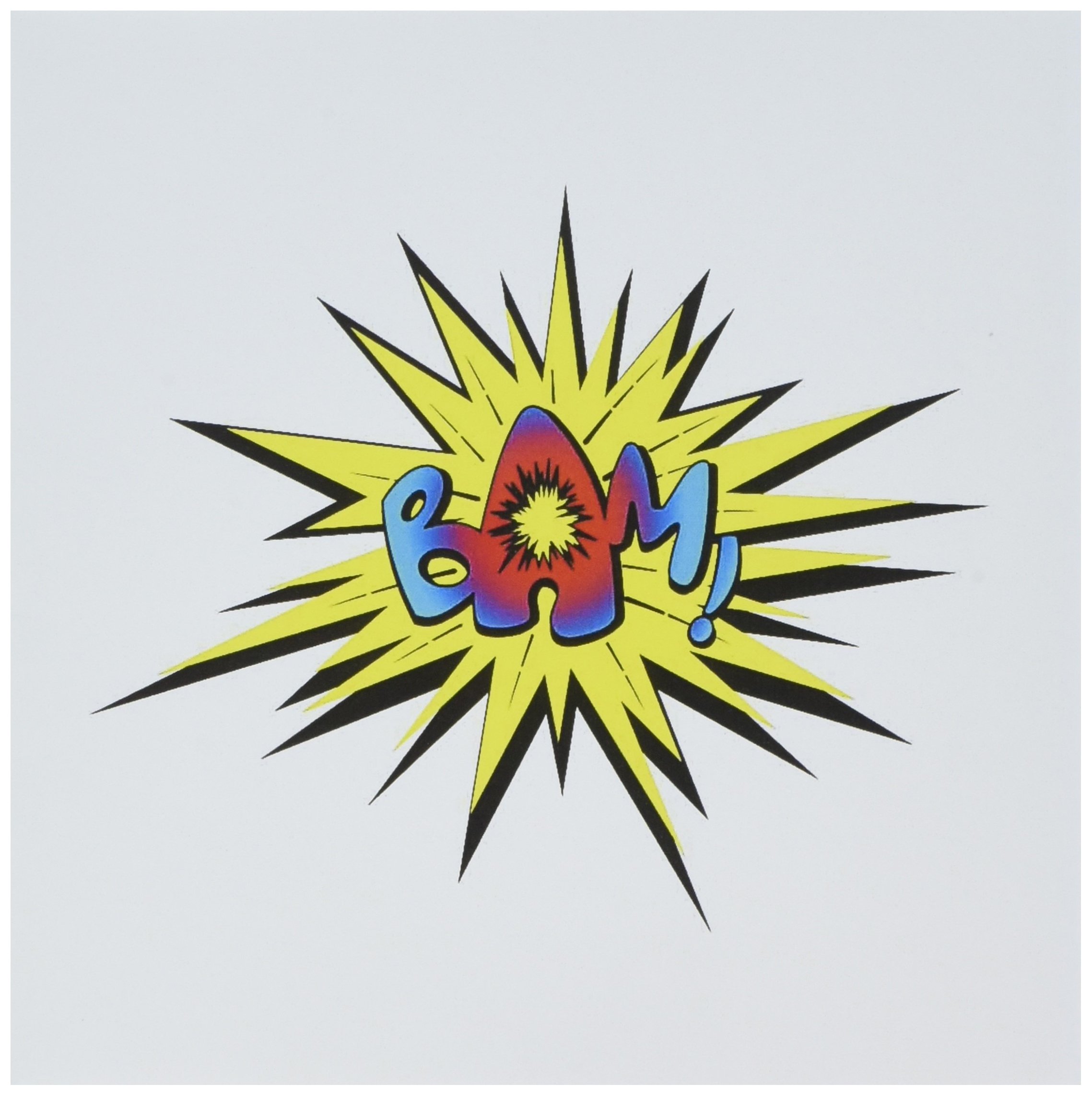 3dRose gc_160861_1 6 x 6-Inch "Super Hero Fight Expression Bam Fist Fistfight Superhero Explosion Shot" Greeting Card