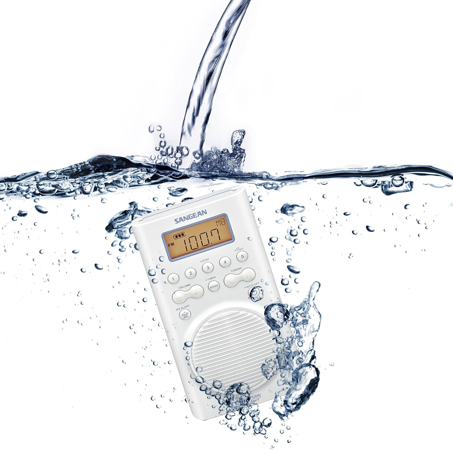 Sangean H205 AM/FM Weather Alert Waterproof Shower Radio (Certified Refurbished)