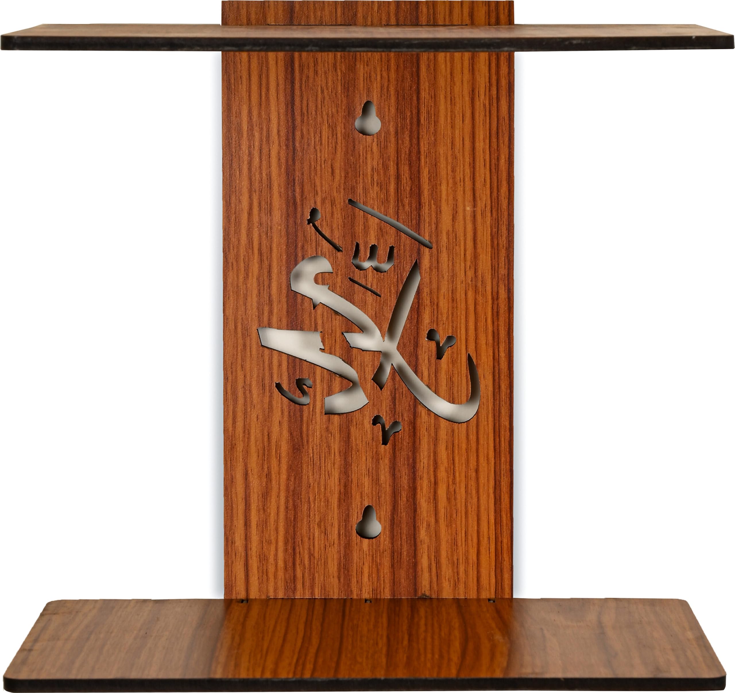 GOJEEVA KRAFT Premium Wooden Wall Shelves for Home Dcor, Islamic Design, Floating Shelves for Bedroom, Kitchen & Office Wall Storage ? Natural Wood Finish(NT)-image-10