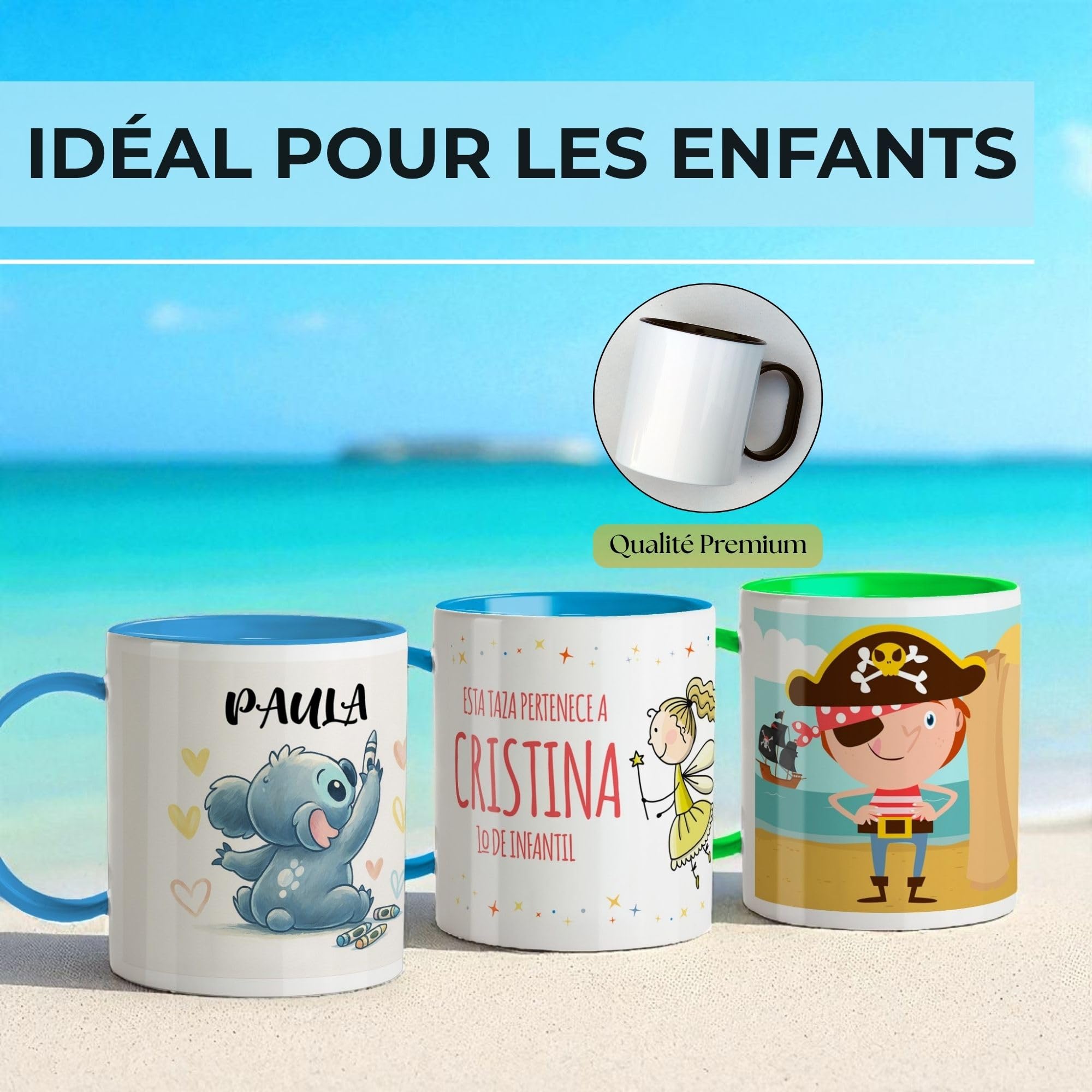 Tasse Dragon Rose Personnalisée Au Prénom. Rentrée Scolaire