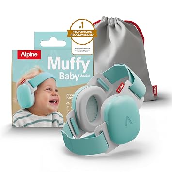 Alpine Muffy Baby Ear Muffs Noise Protection | Toddler Ear Protection | For babies up to 5 years | 24dB | Baby Hearing Protection | Noise Reduction | Adjustable Headband | Baby Essentials New Mom