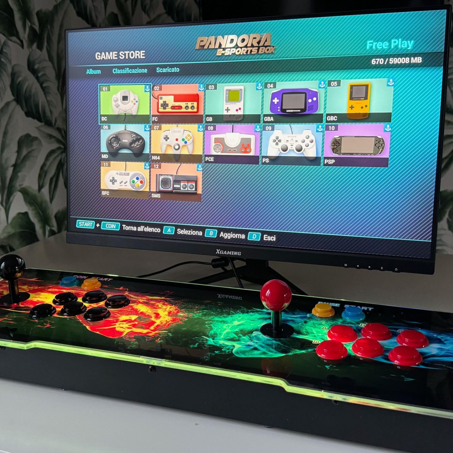 ONFIRE GAMES | PandoraBox E-SPORT | Console Arcade Standalone Con Più di 10000 Titoli Installabili Made in Italy | Tasti Personalizzabili e Controlli Arcade Classici (bianco)