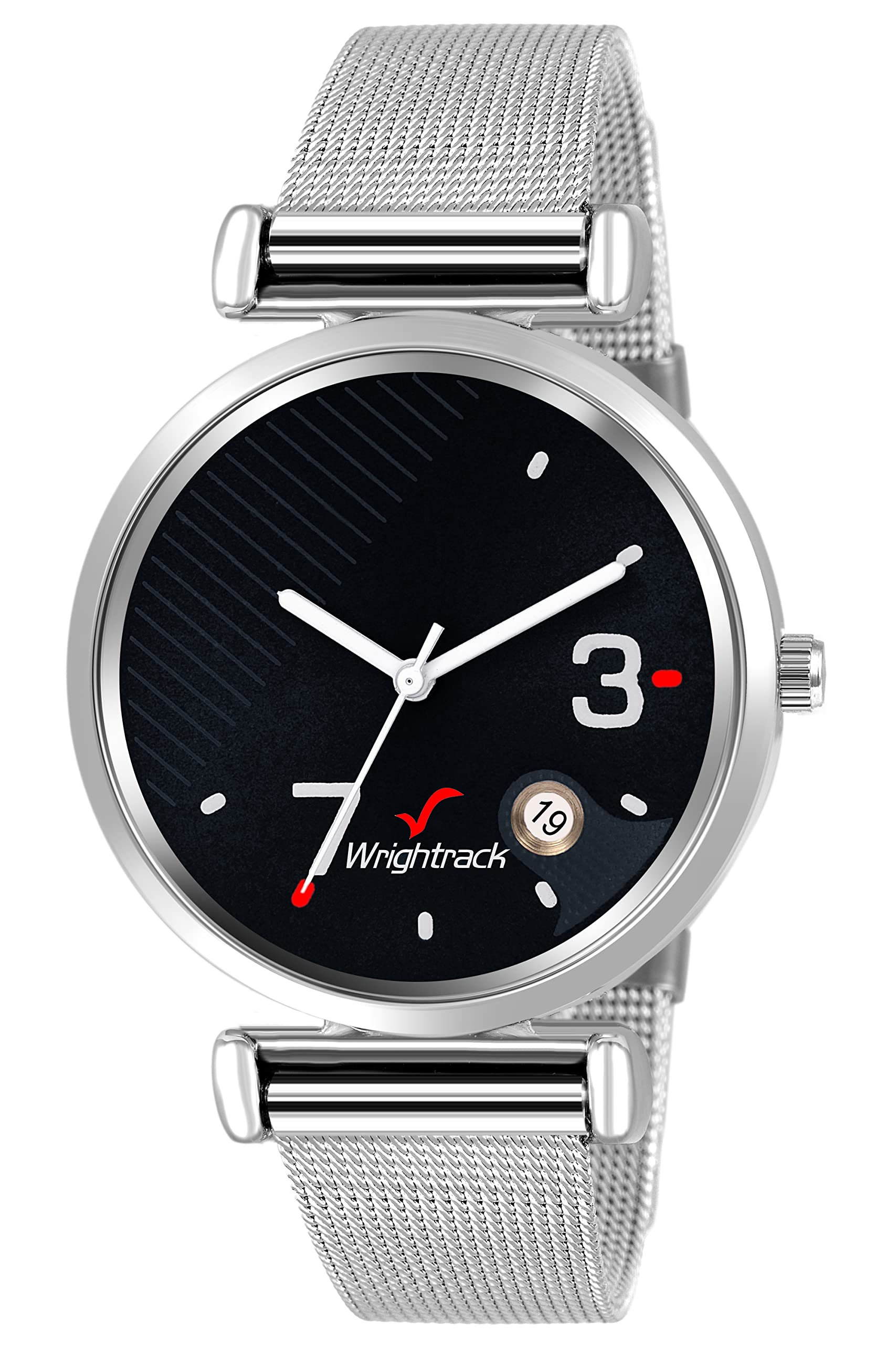 WRIGHTRACK Analogue Date Quartz Movement Stainless Steel Wrist Watch for Womens and Girls (Black) (B09Z834QQY) Amazon Price History, Amazon Price Tracker