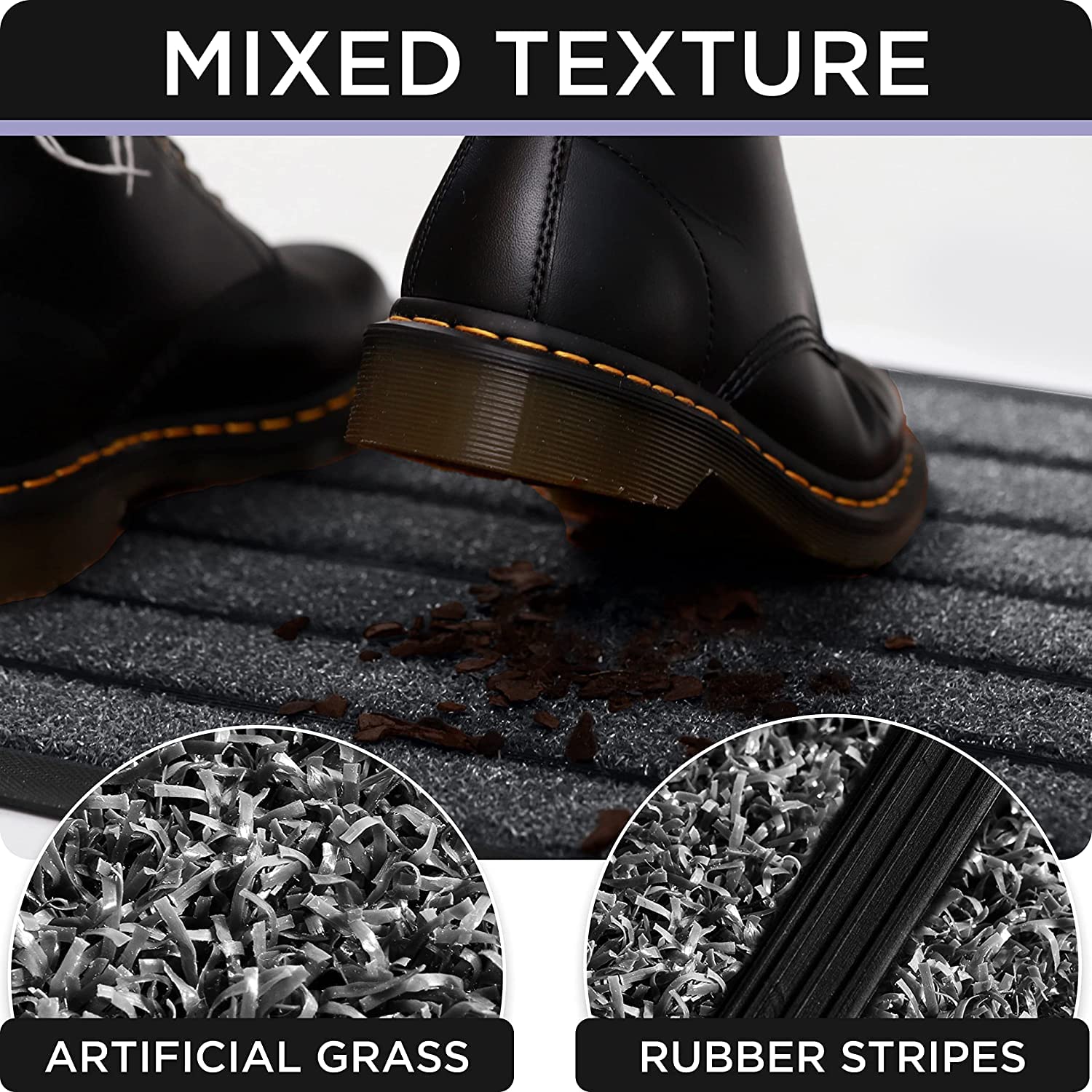 2 Pack - Door Mat - Outdoor Mat - Front Door Mat - Welcome Mat - Welcome Mats Outdoor - Door Mats Outdoor - Front Door Mat Outdoor Entrance - Doormat - 30x18 - Front Door Mat Outdoor - Grey Door Mat