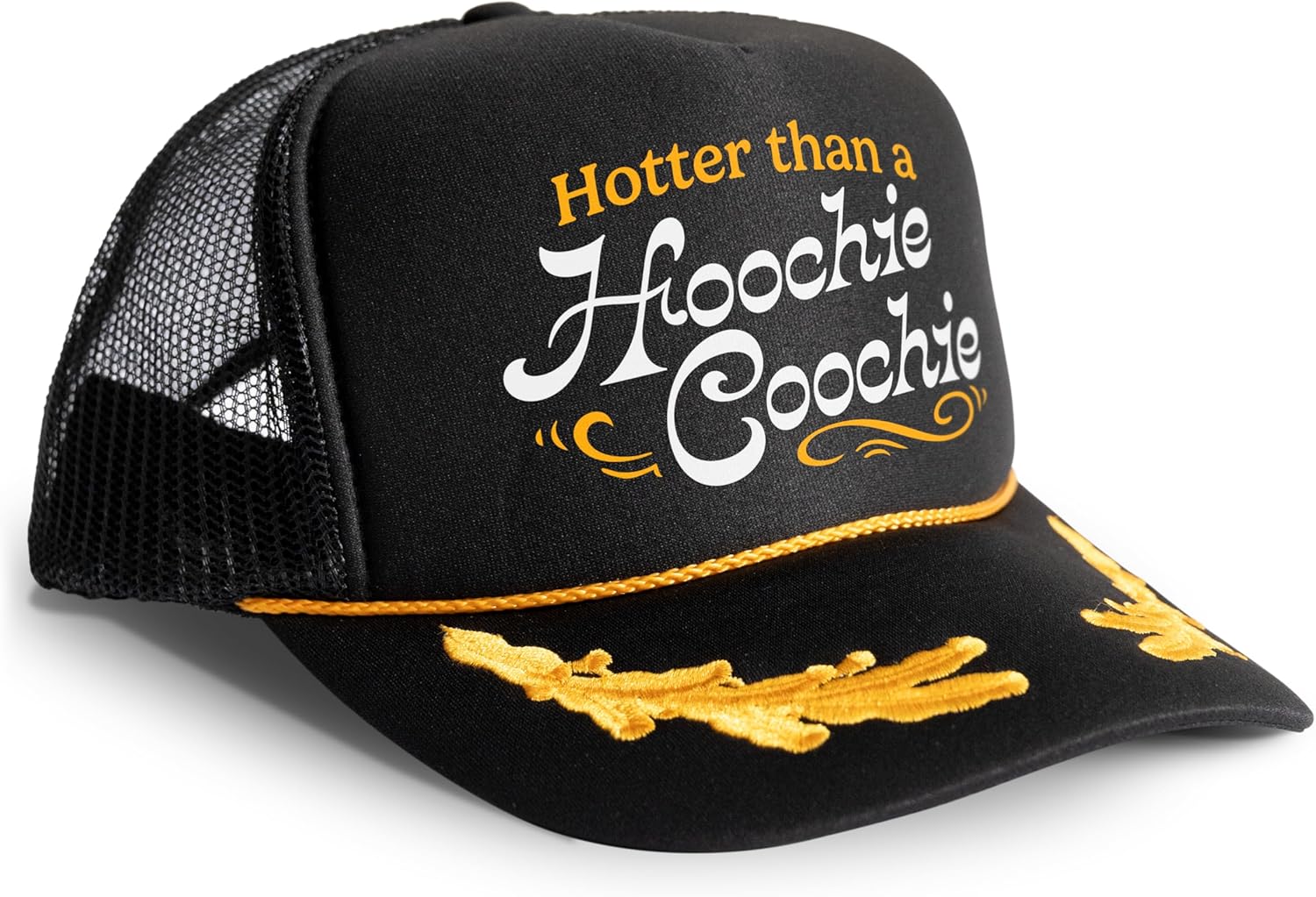 Black Rabbit Hotter Than A Hoochie 90s Country Retro Trucker Hat