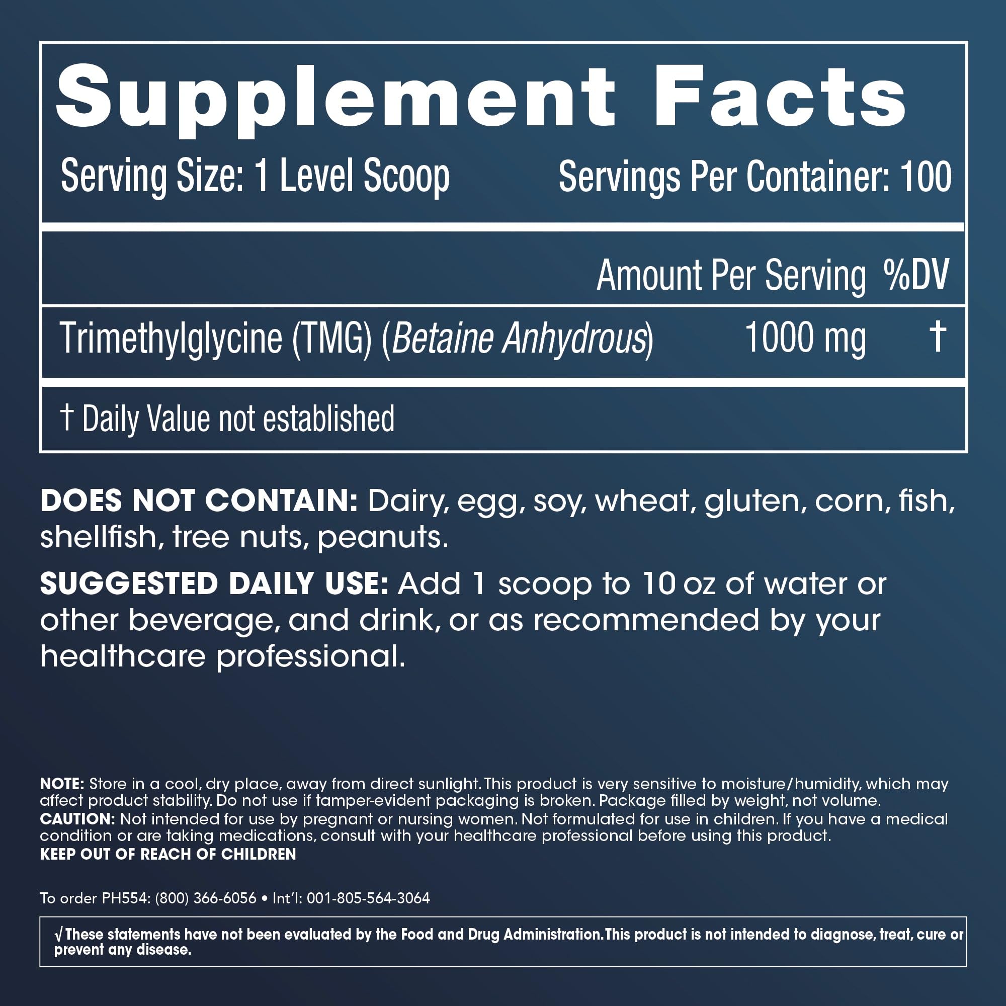 ProHealth Longevity TMG Pro 100 Grams Bulk Powder (Trimethylglycine - Betaine Anhydrous) - Methylation Support — Amazon image 2