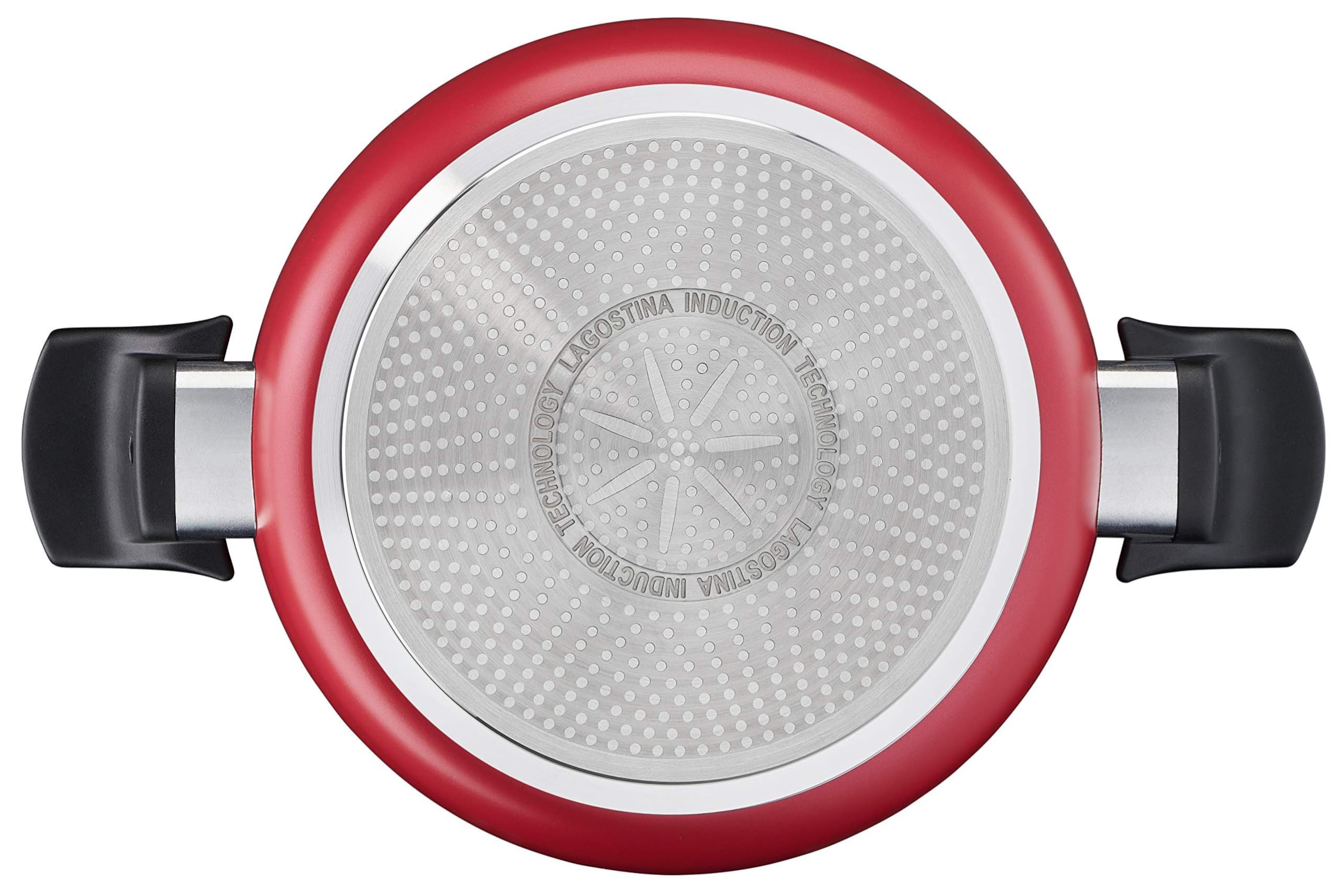Lagostina Cucina Mediterranea Tegame Ø 26 cm per Induzione, Alluminio Antiaderente, con Indicatore Cottura Thermo-Signal, Rosso