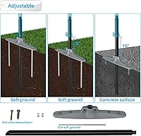 Vista 4 de Patio Pantalla de Privacidad para Exteriores de 5' x 12' Paneles de Cerca Temporal Independiente Cubierta de Red con Postes de Metal para Exterior
