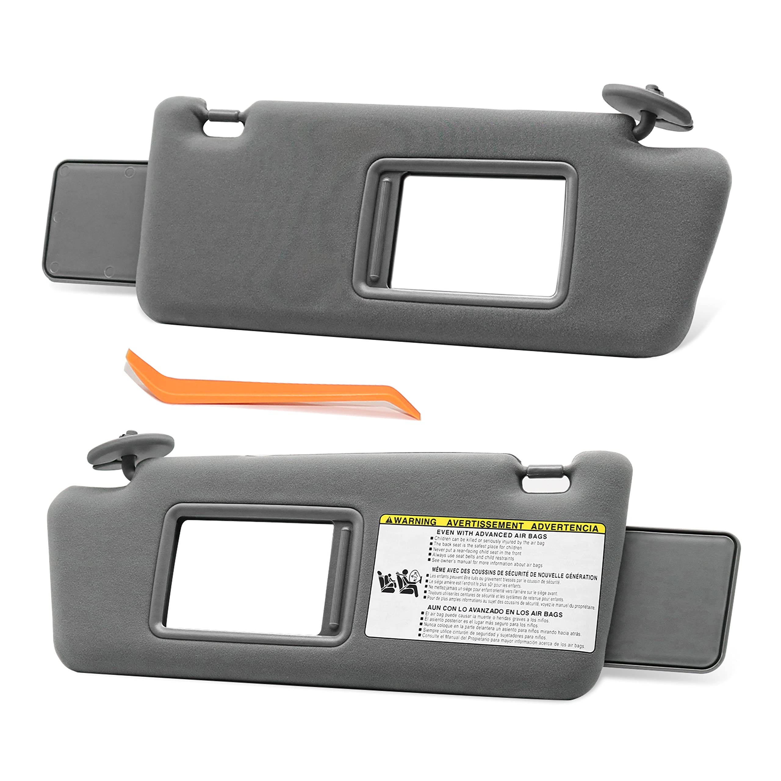 Photo 1 of SENSHINE Left Driver and Right Passenger Side Sun Visor for Toyota Tacoma 2012 2011 2010-2005 Replacement Assembly 74310-04081-B0 Gray Gray Left and Right