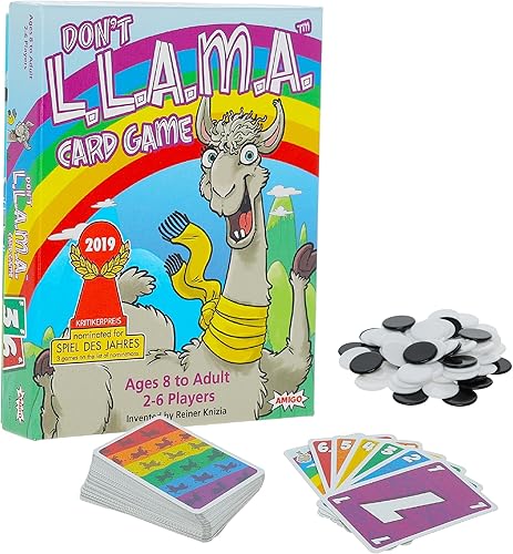 AMIGO Games Don't L.L.A.M.A. - Juego de cartas familiar nominado al premio con temática de llama por Reiner Knizia | A partir de 8 años | 2 a 6