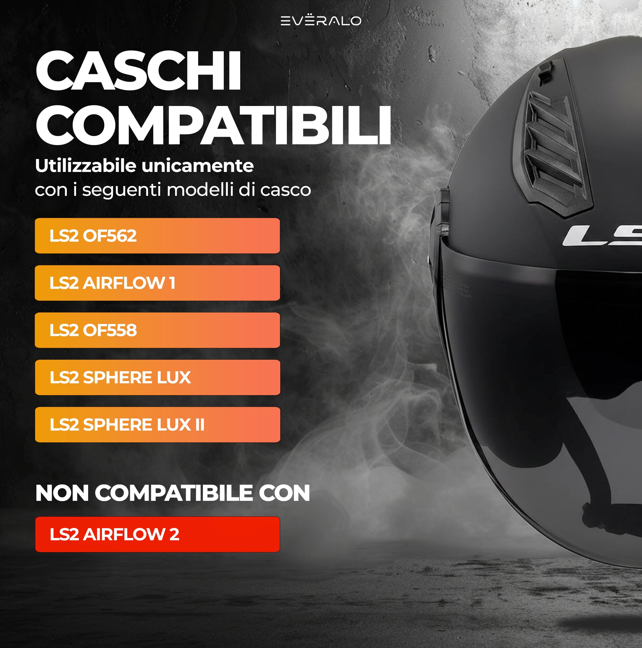 Visiera Compatibile con LS2 OF562 Airflow 1 - OF558 Sphere - Sphere Lux - Sphere Lux II - Visiere Casco Jet (Argento Cromo)