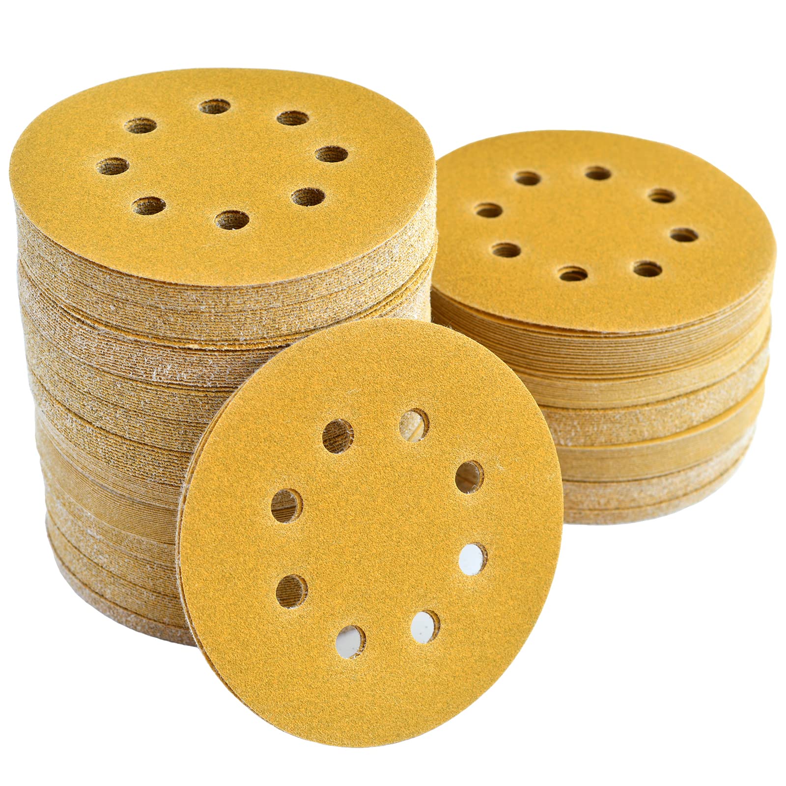 50-Pack 9 Inch 8-Hole 150 Grit Drywall Sanding Discs – Hook & Loop Aluminum Oxide Abrasive For Power Sanders, Wood, Drywall, And More
