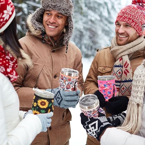 Miniatura 6 de Mangas aisladas de neopreno con asa para vasos de 20 onzas, funda reutilizable para café helado para tazas de café de 30 a 32 onzas (arco