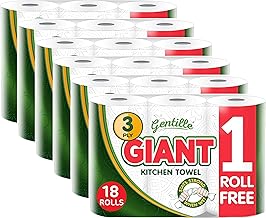 Gentille Giant 3 Ply Thickness Paper Towel | Extra Strong, Absorbent, Tough, Durable Kitchen Roll | Multipurpose Bulk Pack (18)