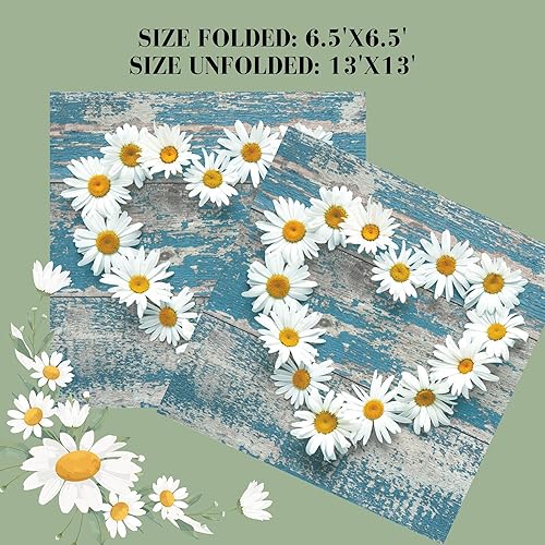 Miniatura 9 de Servilletas de papel folclórico de 20 unidades, 13 x 13, estampado floral, 3 capas, para arte, cena y fiesta, servilletas desechables decorativas