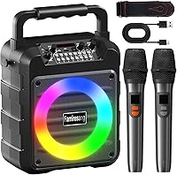 Famiresang Portable Bluetooth Karaoke Machine for Adults - Wireless Mics, HD Stereo Speaker, RGB Lights, 6000mAh Battery for Parties & Outdoors