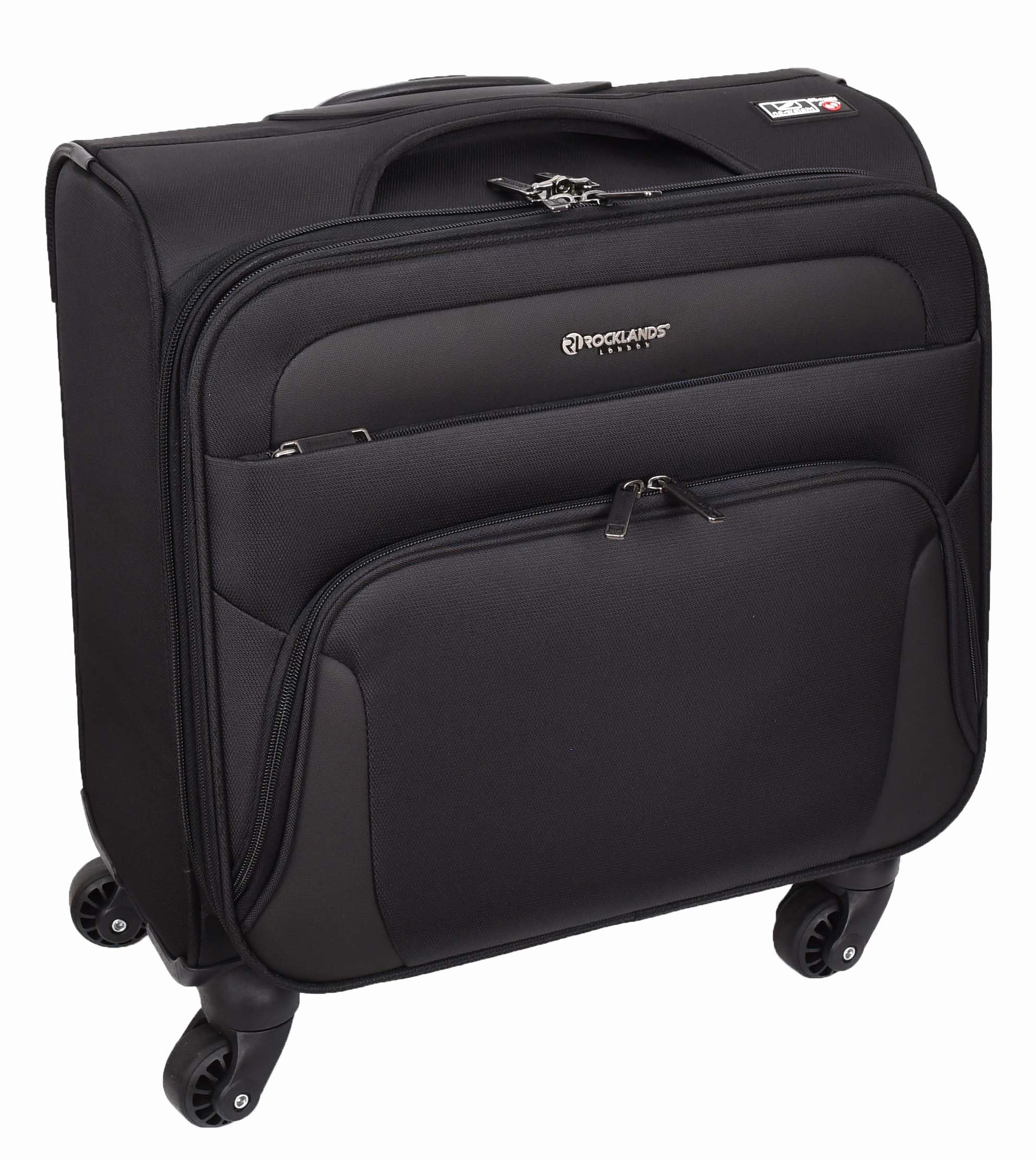 A1 FASHION GOODS Valise à roulettes 4 roulettes pour ordinateur portable, documents, vêtements, sac de voyage d'affaires, navette, Noir, Carry-on 18"