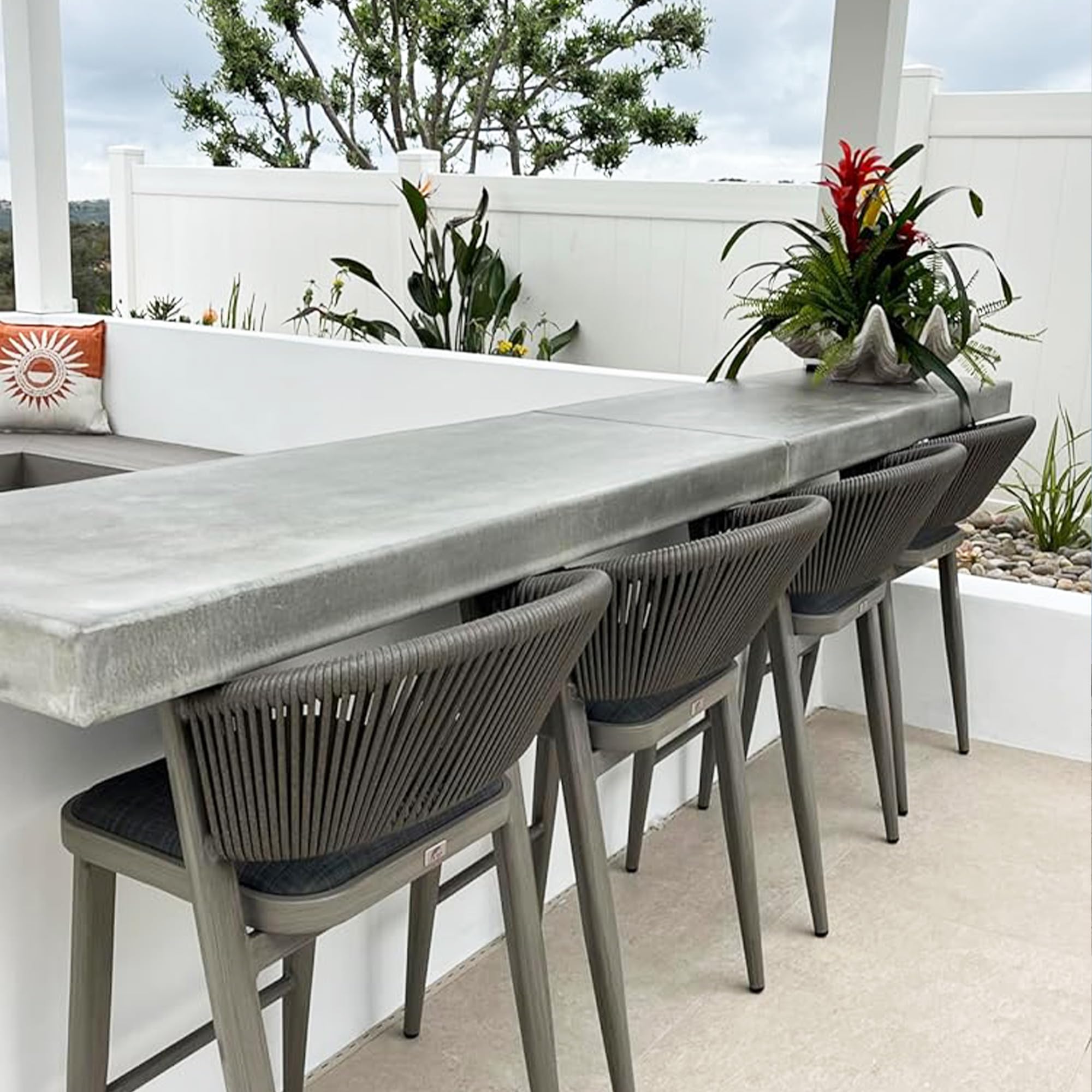 PURPLE LEAF Counter Height Bar Stool Set of 4 Gray Wood Grain Barstool