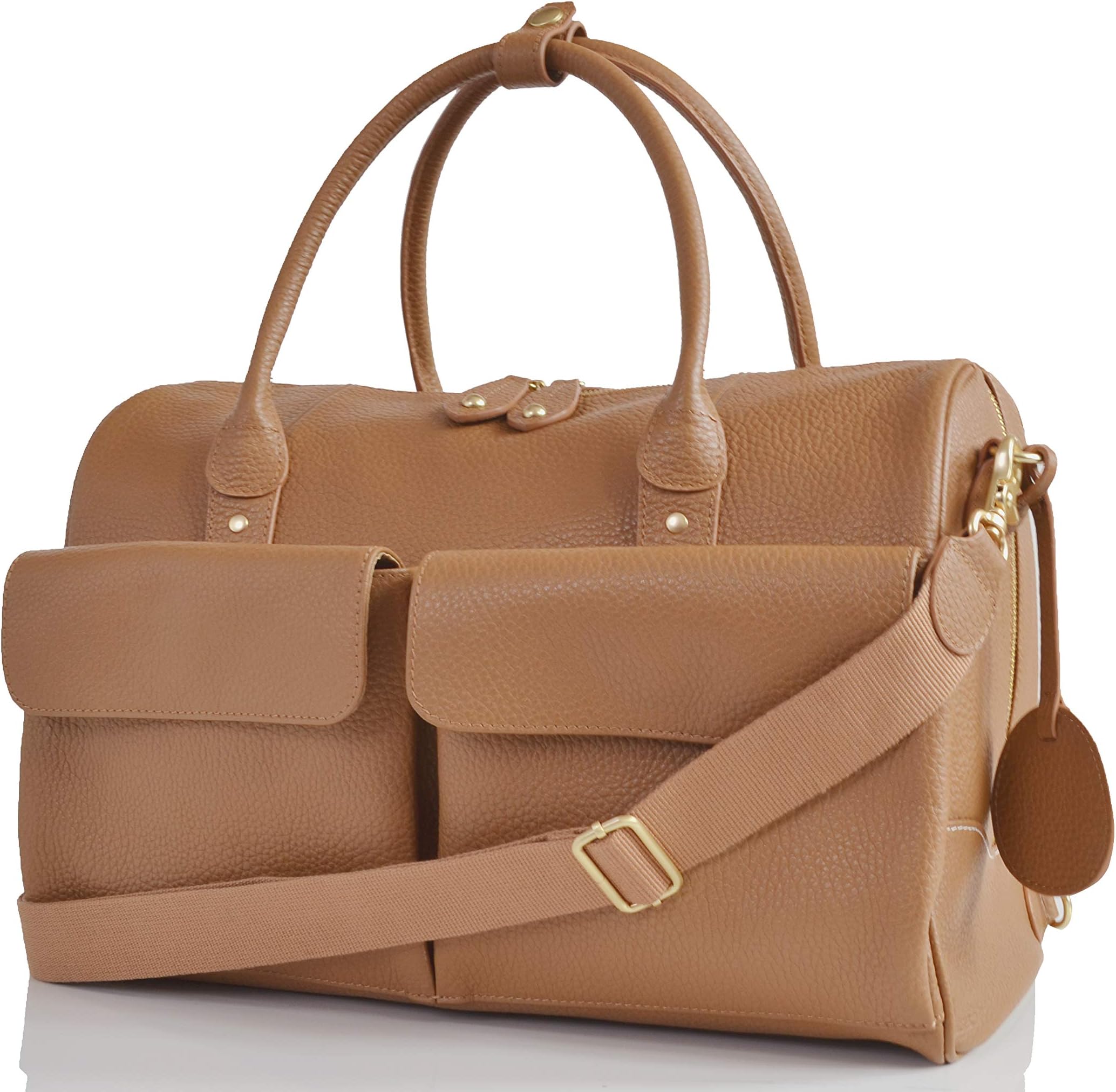PacaPod Loreto Oak Designer Leather Baby Diaper Bag - Luxury Tan 3 in 1 Organising System