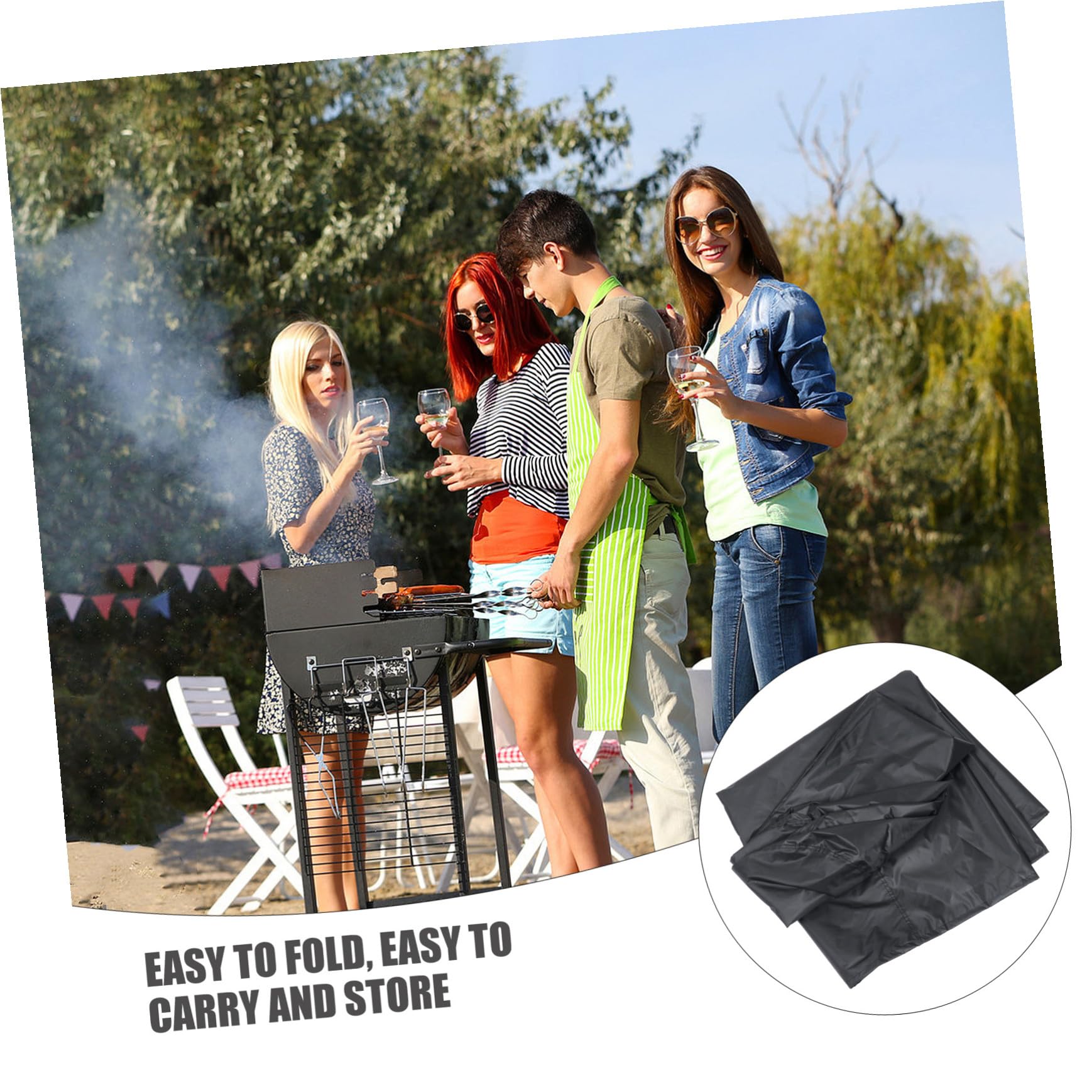 UKCOCO Funda para Parrilla de Barbacoa Cuadrada Protectora para Exteriores Funda para Horno de Barbacoa
