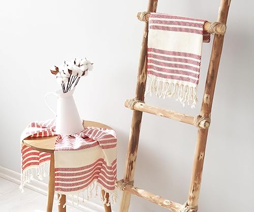 Miniatura 2 de Bazaar Anatolia Juego de 2 toallas de mano turcas con lazo para colgar, toallas decorativas para baño, 100% algodón, decoración bohemia de granja,