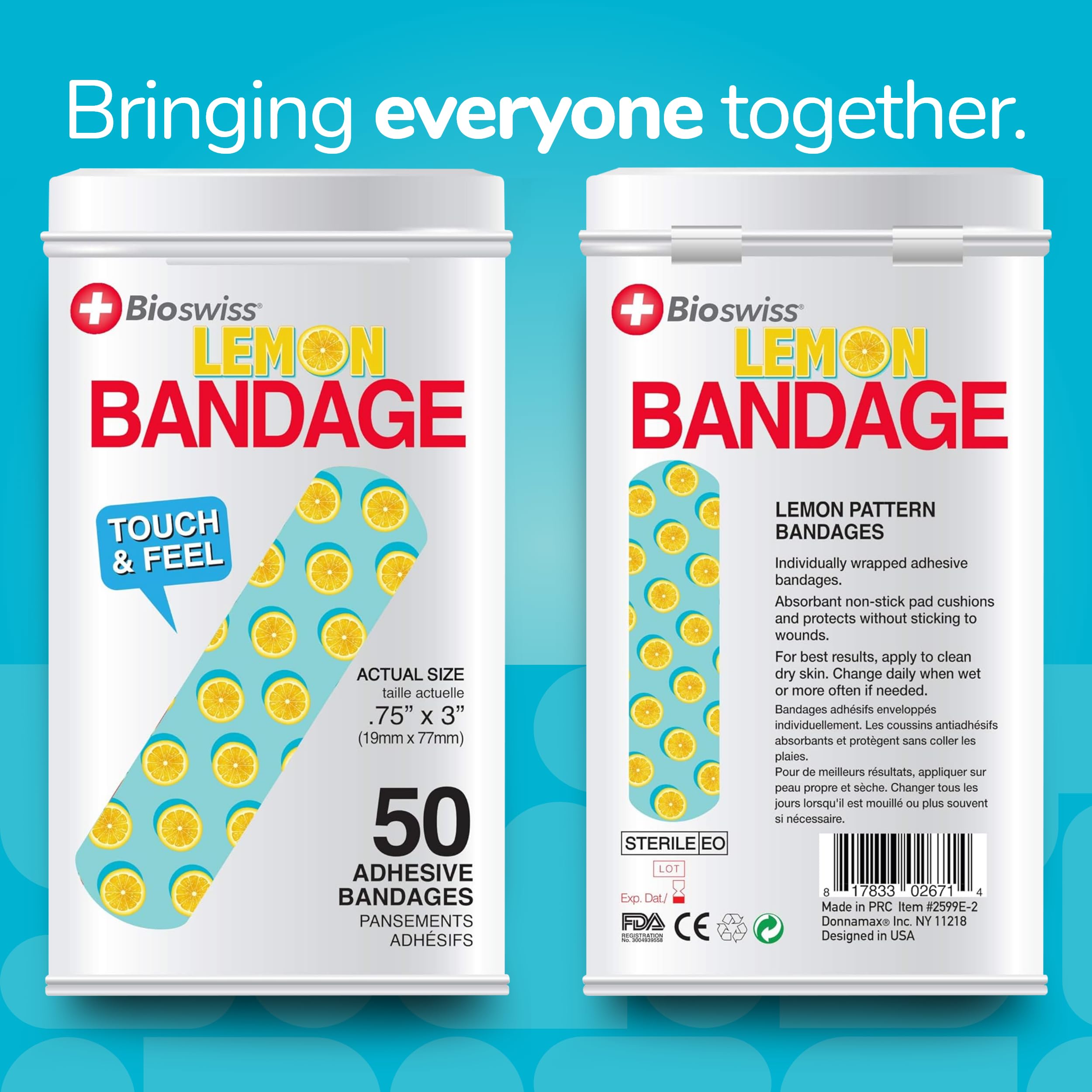 Amazon.com: BioSwiss Bandages, Lemon Print Self Adhesive Bandage