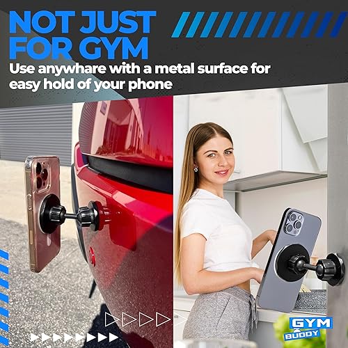 Miniatura 6 de Gym Buddy Soporte magnético para teléfono para gimnasio de alta calidad  Soporte magnético para teléfono resistente  Soporte magnético para teléfono