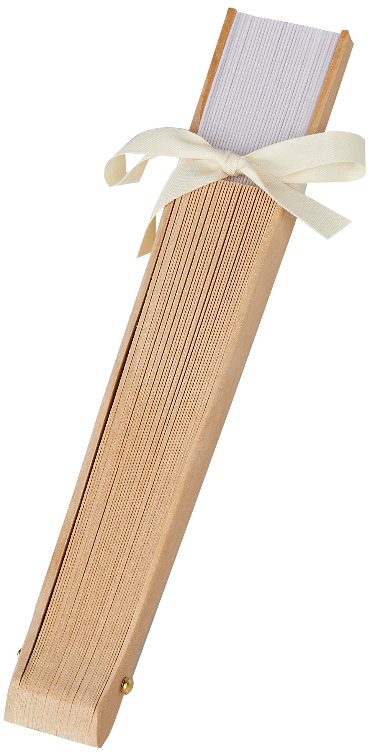 Mopec WA193.01 Fan Natural Wood and White Fabric, Adorned, 23 cm