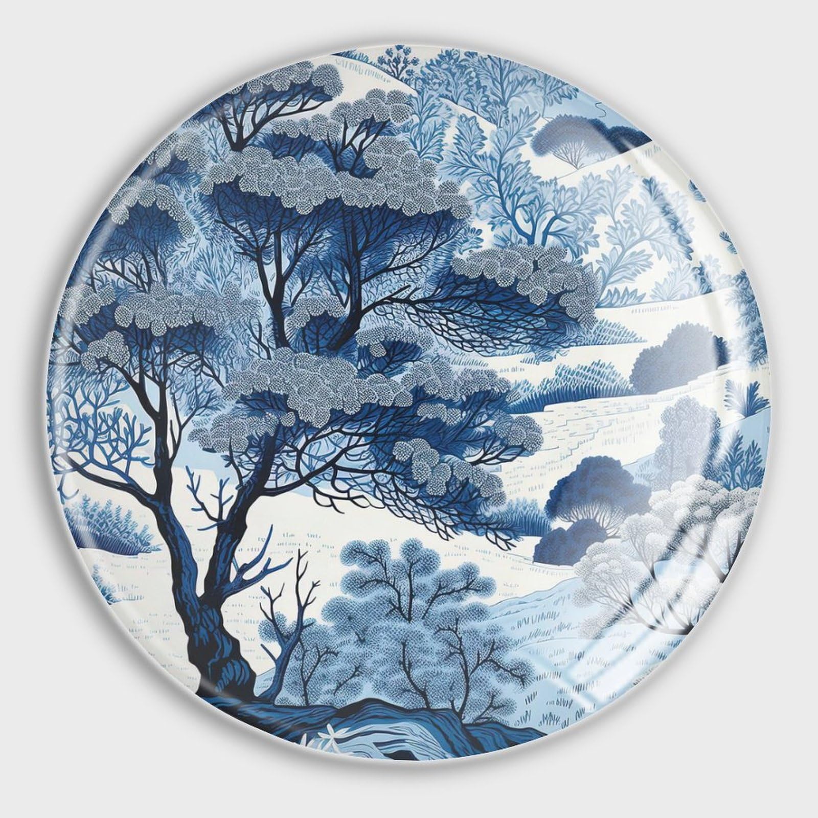 Calamite da frigorifero blu e bianco indaco cineserie per lavagna bianca in vetro giapponese graziosi magneti decorativi orientali per armadietti per lavagna bianca, 4 pezzi