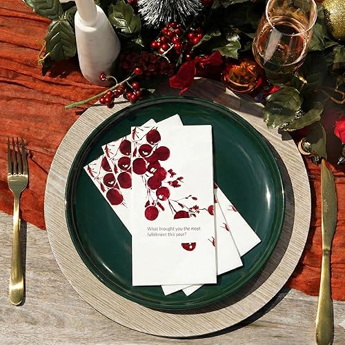 Miniatura 5 de COTIER - Paquete de 20 servilletas de inicio de conversación de Navidad, servilletas de papel de 3 capas de alta calidad con diseño de lámina de