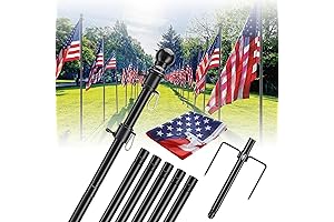 Ground Flag Pole for House - 8.5 FT Tangle-Free Stainless Steel Flagpole for Ground