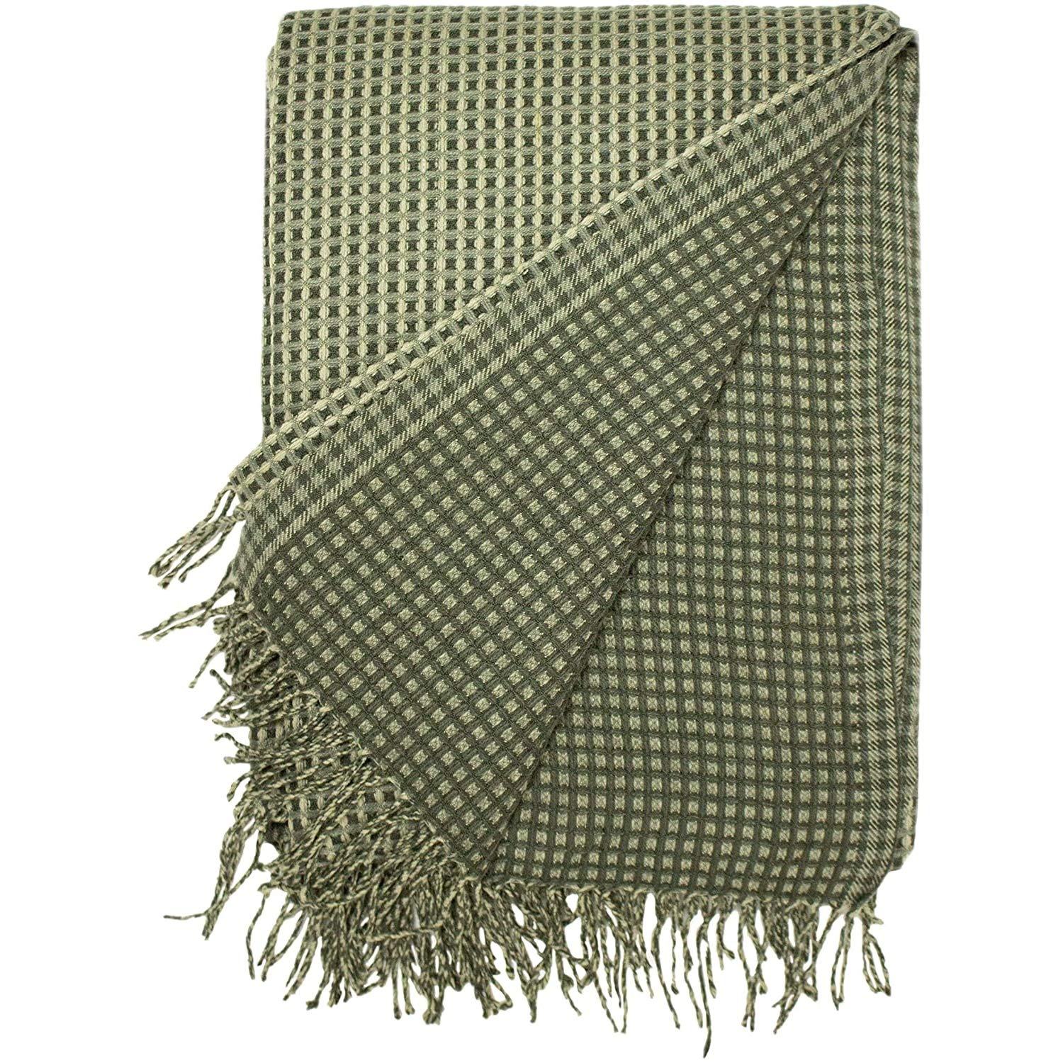 furn. Rowan Throw, Woven Waffle Design, Acrylic, Charcoal