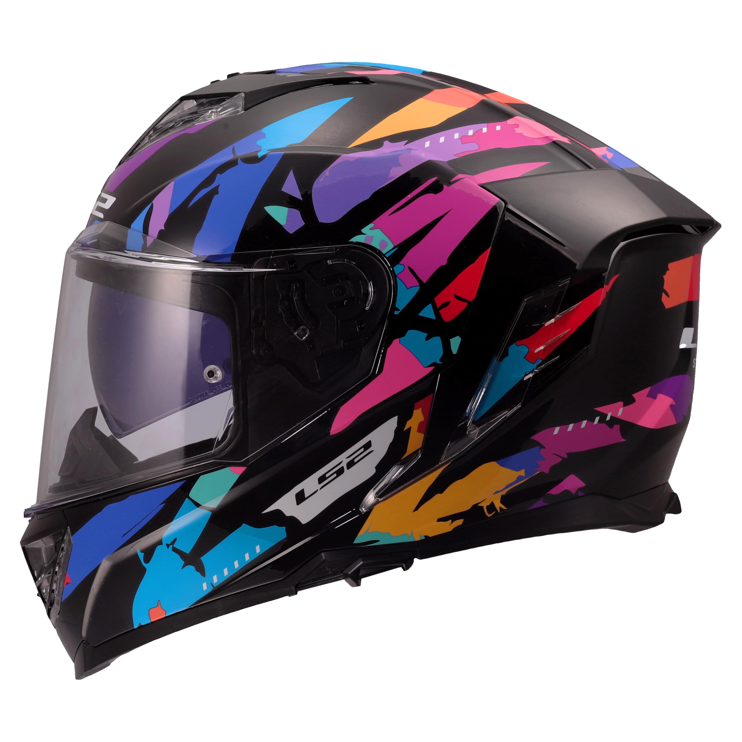 LS2, Casco Moto Integrale STORM III KAOS Black Purple Blue, XXS