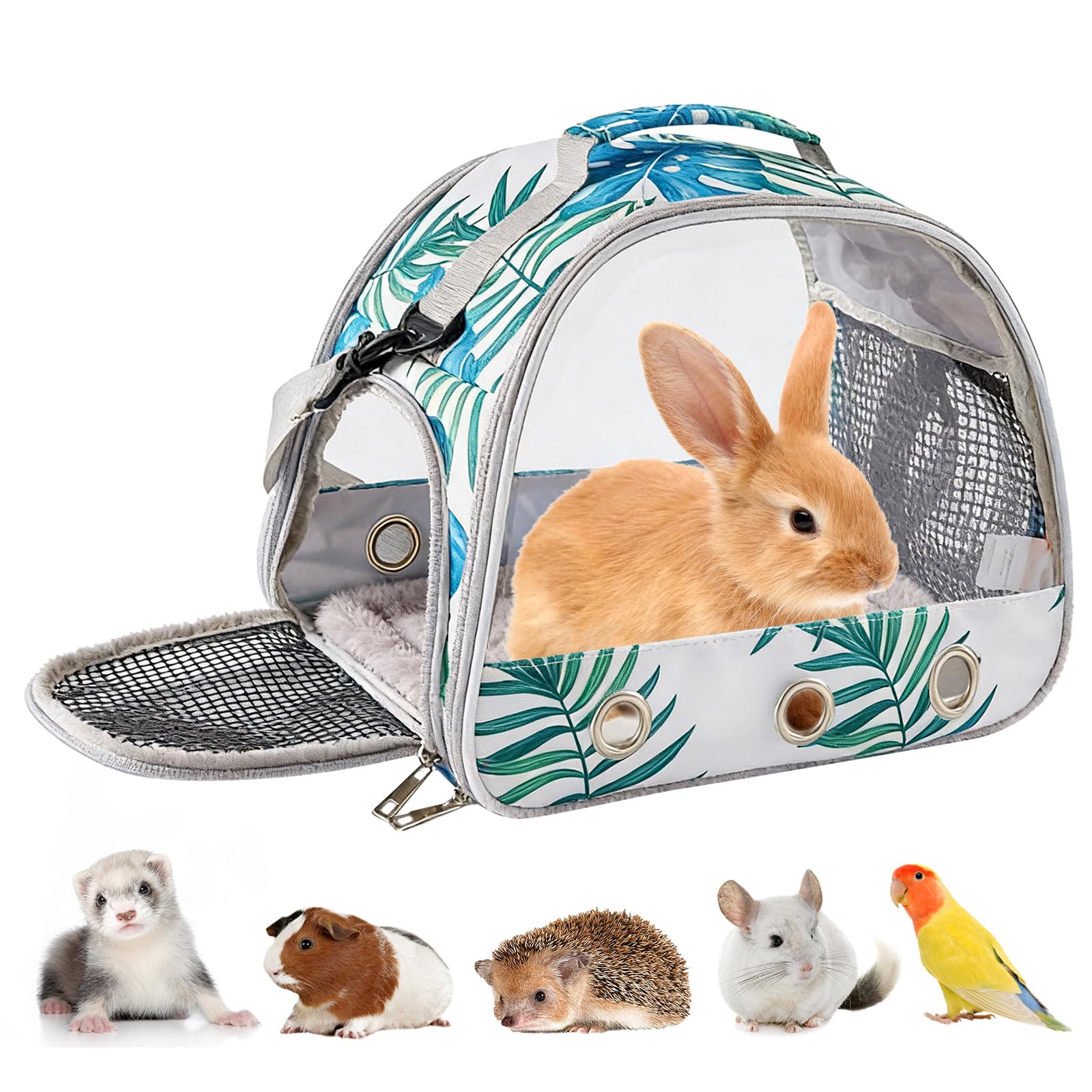 Petit sac de transport pour animal de compagnie avec coussin, sac de transport pour petit animal, boîte de transport pour chat avec ouverture latérale, sac de transport pour cochon d'Inde, boîte de