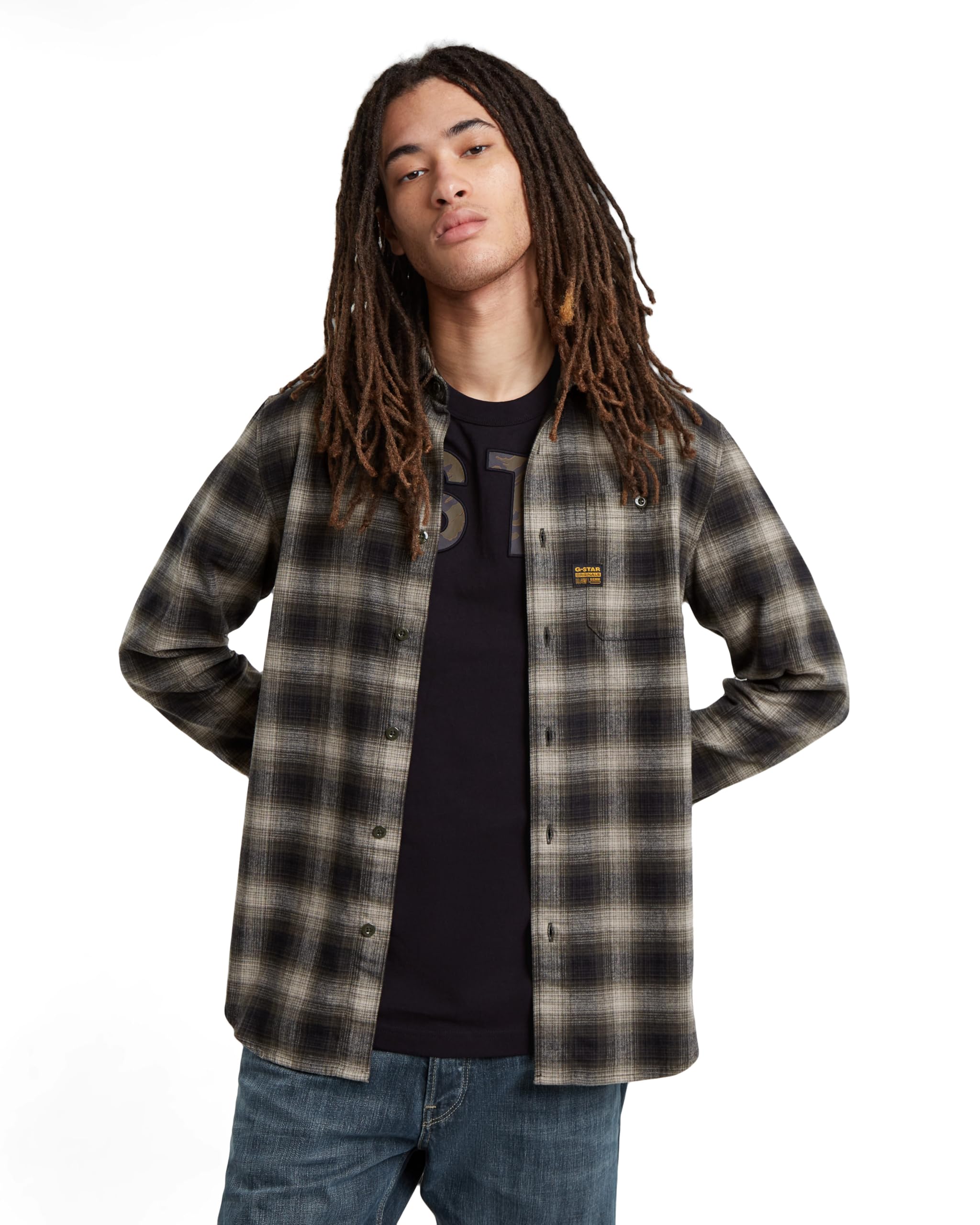 G-Star Herren Bristum 2.0 Slim Hemd, Mehrfarben (dk Moss Arthur Check D23553-D748-G721), S