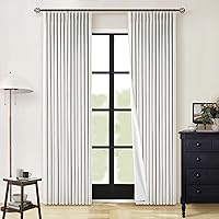 Vista 99 de Cortinas de lino 100% opacas de 90 pulgadas con pliegues de 2 paneles para sala de estar, con pestaña trasera plisada, cortinas oscuras