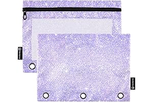 Purple Sequin Pencil Pouch for 3 Ring Binder