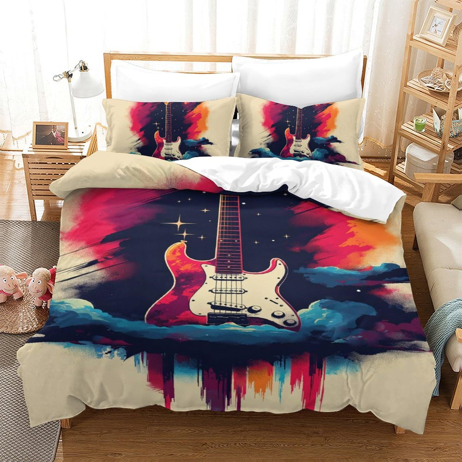 Parure de lit guitare 3D, le cadeau idéal pour les amateurs de musique