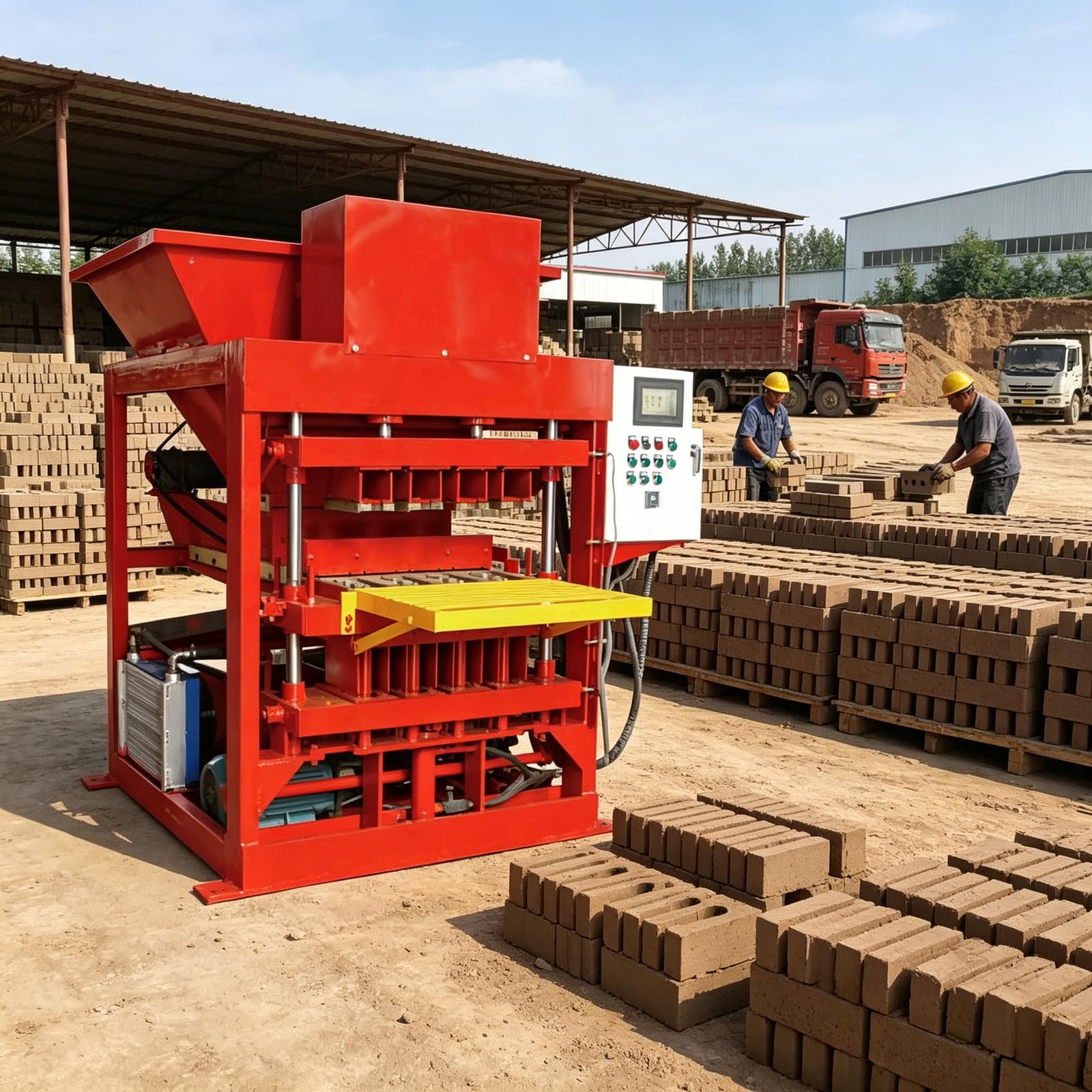 Máquina de bloques de hormigón resistente, equipo de formación de ladrillos de cemento industrial, unidad de producción de bloques hidráulicos para construcción comercial, plantas prefabricadas y