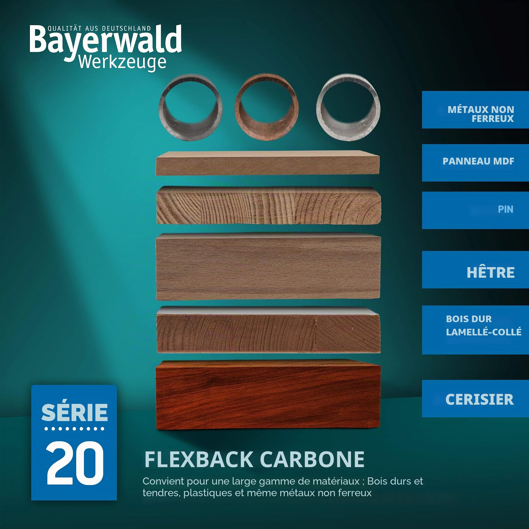 Lame de scie à ruban Bayerwald Flexback - 2180 x 10 x 0.65 x 8 / Bois, métaux non ferreux, plastique PVC, tôles fines/bande de scie adaptée à