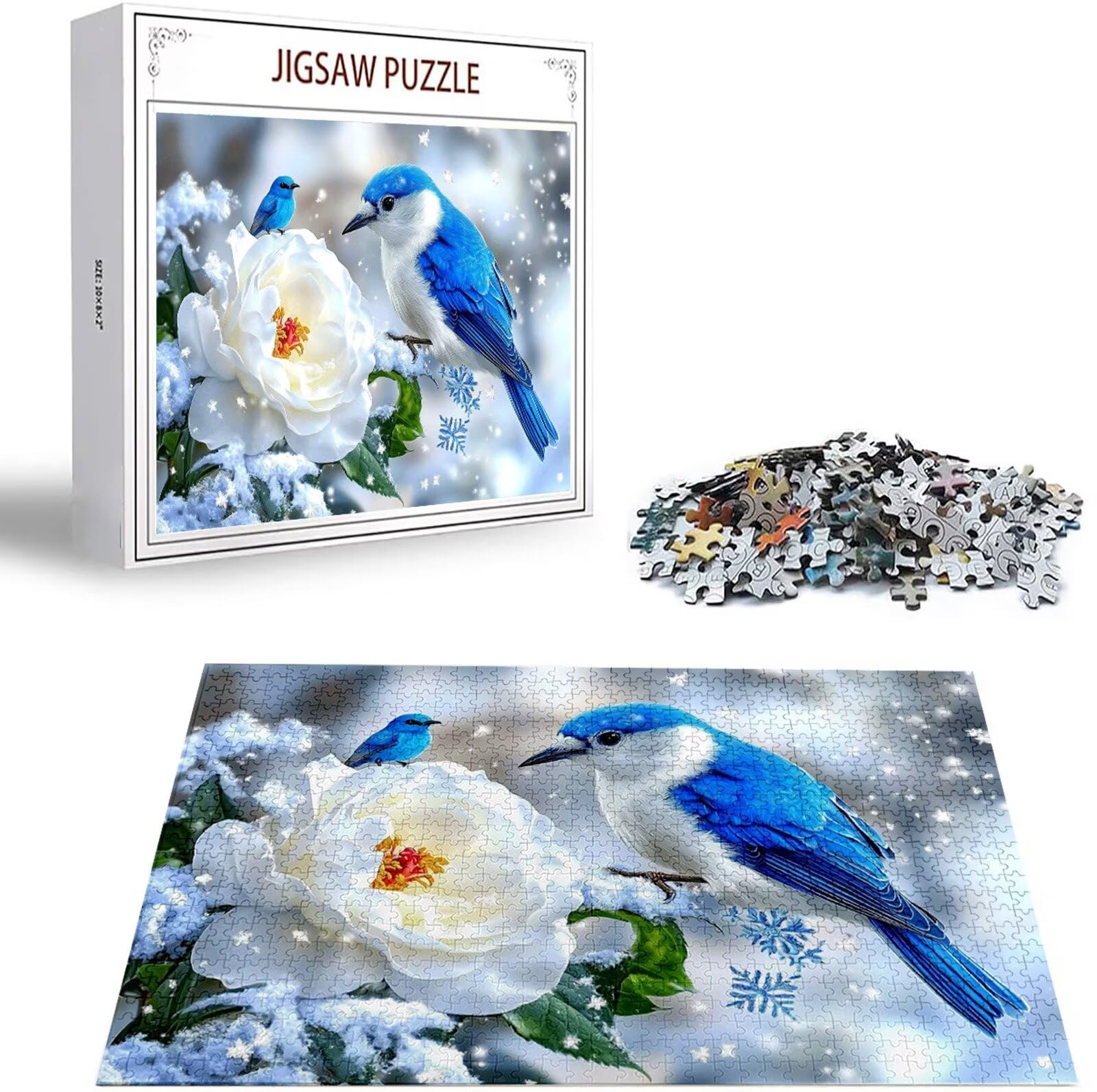 Puzzle Fiore Puzzle 4000 Pezzi Jigsaw Adulti DIY Classici Gioco, Puzzles a Forma di Uccello, Giochi Rilassamento e Intelligence per Ragazzi 14 Anni 141x87cm/4000 pcs con Scatola Regalo in Legno H-5929