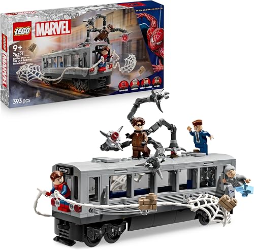 LEGO ǀ Marvel Spider-Man vs. Doc Ock Subway Train Scene - Play & Display Toy with 4 Minifigures - Collectible Super Hero Gift for 9+ Year Old Boys & Movie Fans - 76321 - 1