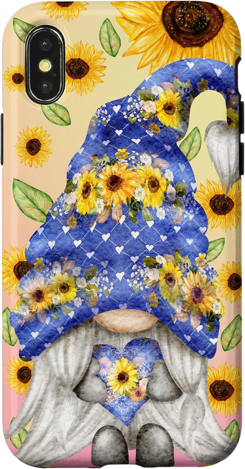 Unique Sunflower Gnome Mom With Cute Sunflowers Pattern Case for iPhone 15